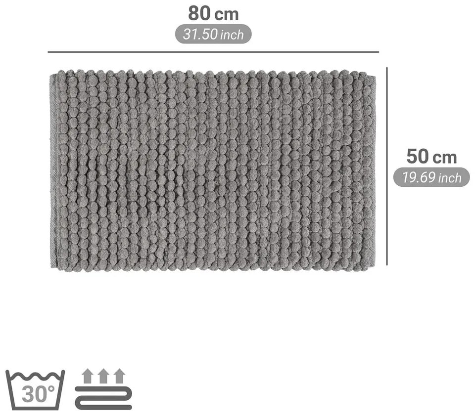 Tappetino per il bagno grigio in tessuto 50x80 cm Solivo – Wenko