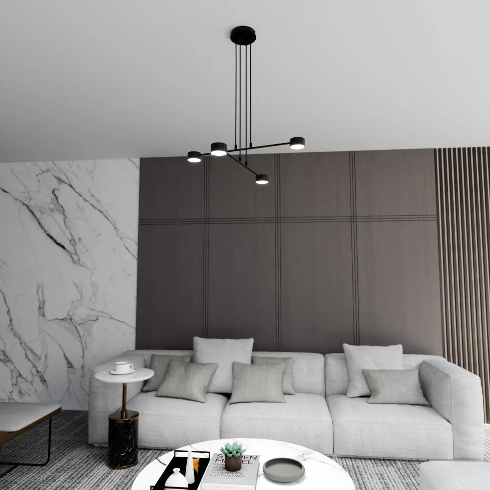 Lampadario a Sospensione in Acciaio GX53 MODUS 4 Nero 4xGX53 Colore del corpo Nero