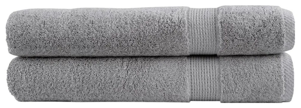 Asciugamani Per Sauna Solund 2 Pz Grigi 80x200cm 600gsm /