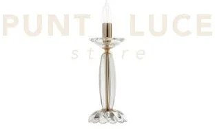 Lumetto fiamma cristallo e oro 1 luce attacco e14 h.32cm