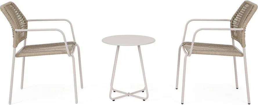 Sedia da esterno beige/di colore naturale in metallo Jable – Bizzotto