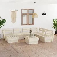 Set Divani da Giardino su Pallet 8 pz in Legno Abete Impregnato cod mxl 43431