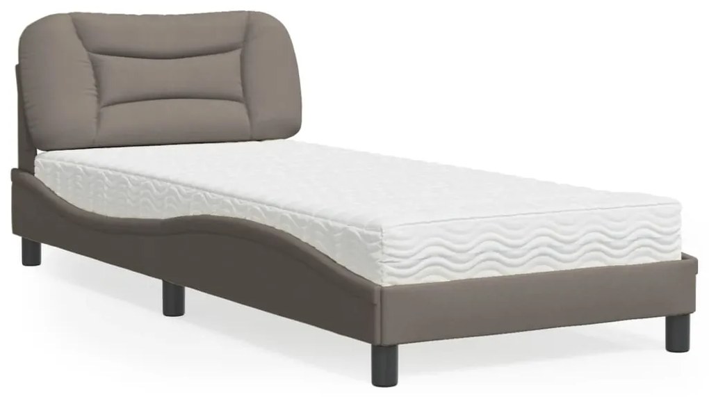 Letto Con Materasso Tortora 80x200 Cm İn Tessuto /