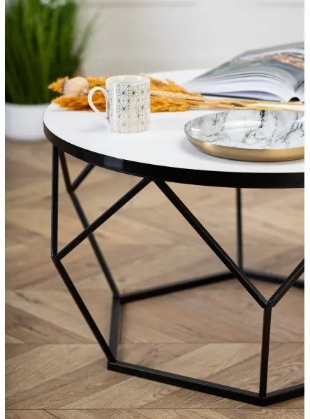 Tavolino DIAMOND 40x70 cm bianco/nero