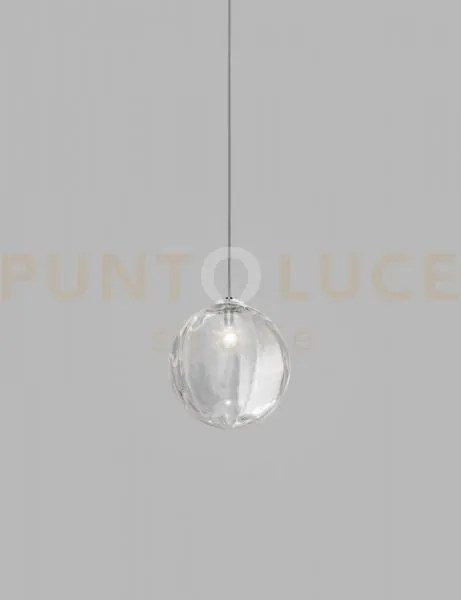 Puppet sospensione g cristallo trasparente cromo lucido 1 luce atta...
