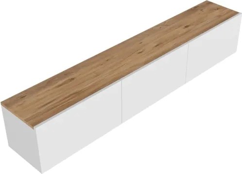 Mobile TV Sospeso 150 Cm 3 Ante A Ribalta West Bianco Con Top Legno