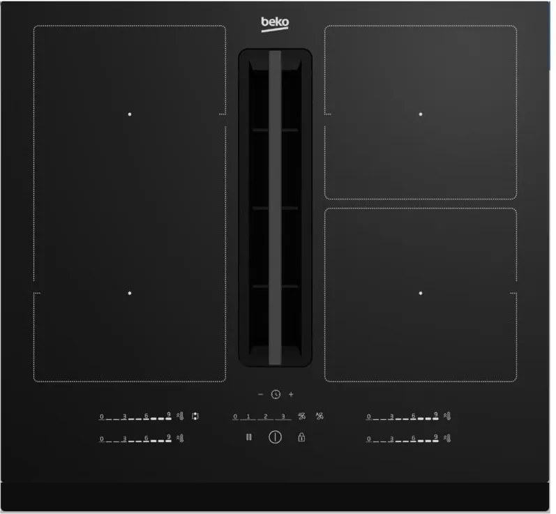 Piano cottura a induzione a induzione 60cm 4 fuochi 7400w - HIXI64700UF1 Beko
