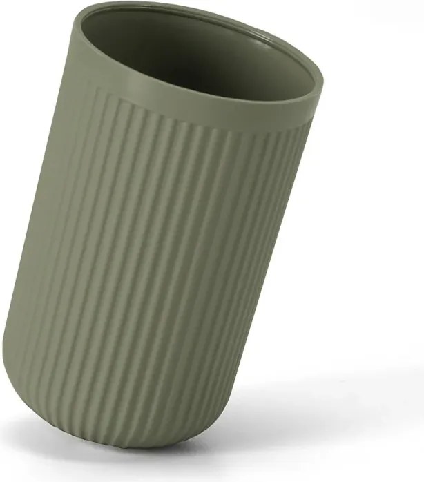 Set accessori bagno completo di 4 pz verde cannettato Arizona