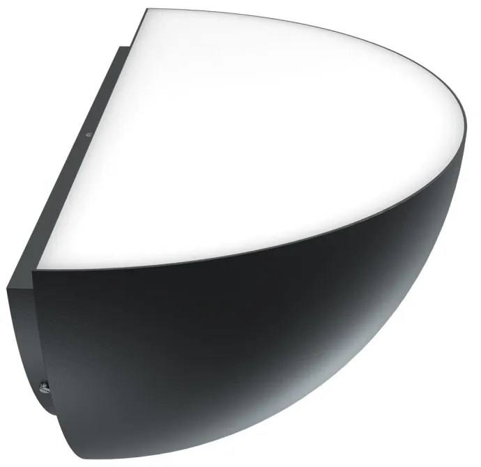 Applique Curva Monodirezionale con base E27, IP54 Nera - Serie BRINA Base E27