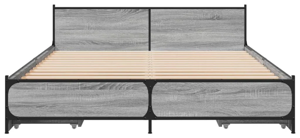 Giroletto cassetti grigio sonoma 150x200 cm legno multistrato