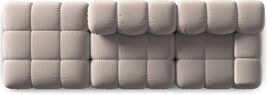 Divano componibile in marrone chiaro con rivestimento in velluto 282 cm Bellis – Micadoni