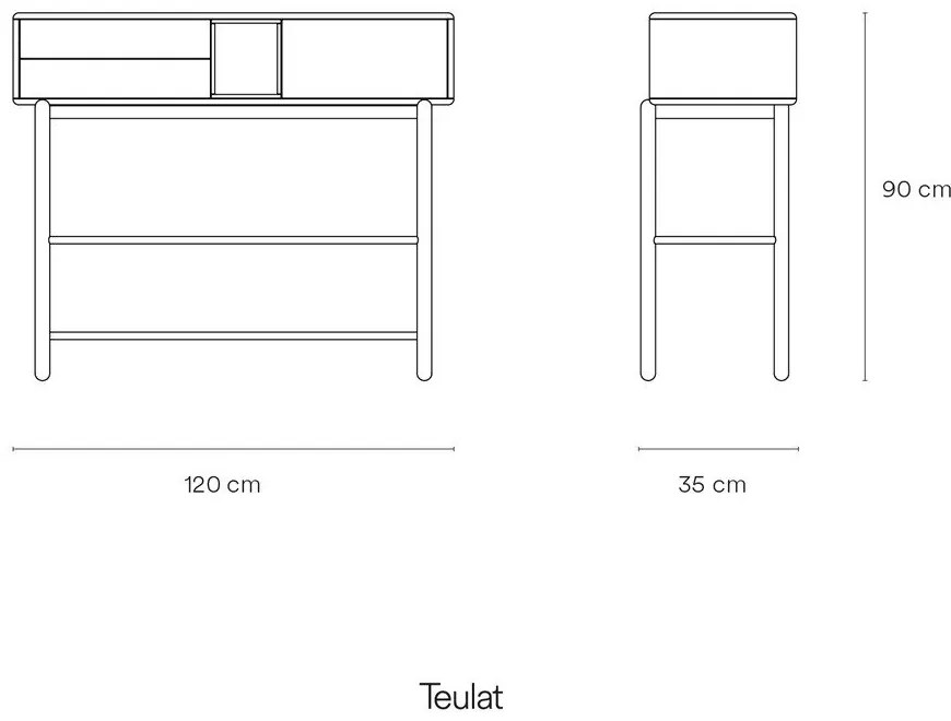 Consolle grigio scuro 35x120 cm Corvo - Teulat
