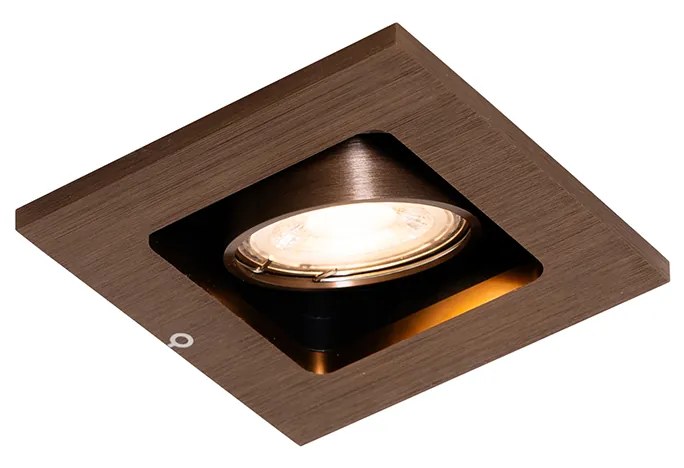 Faretto da incasso smart bronzo scuro ruotabile e inclinabile con Wifi GU10 50mm - Qure
