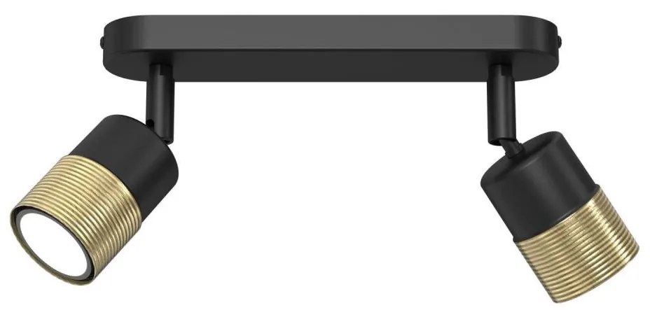 Luce Spot MIZU 2xGU10/8W/230V nero/ottone