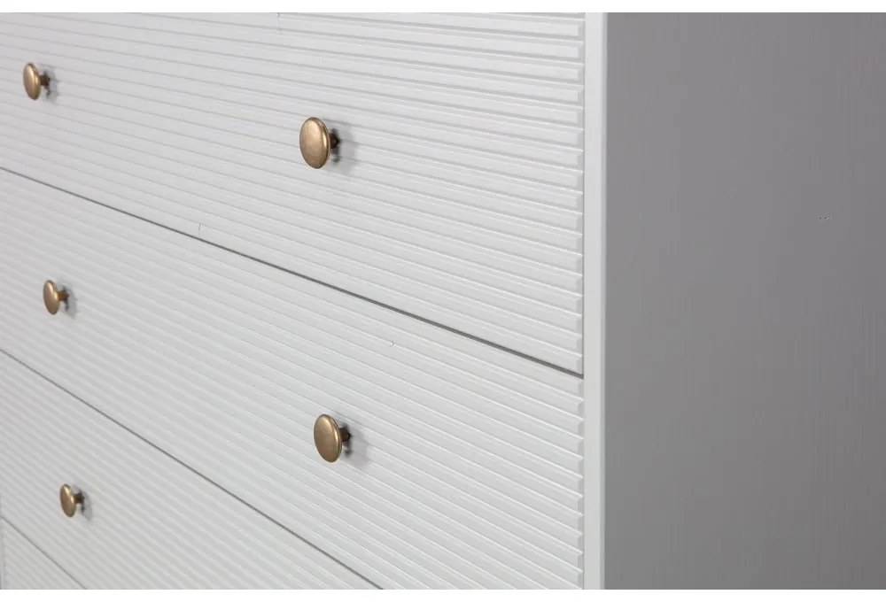 Cassettiera bassa grigio chiaro in legno di pino 94x91 cm Madu - WOOOD