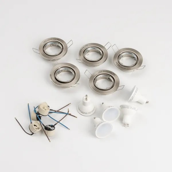 Set da 5 faretti da incasso per bagno 1xGU10/4W/230V IP23 cromo opaco