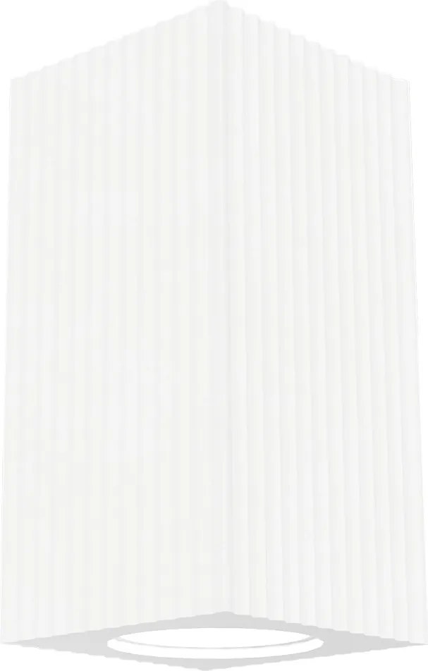 Plafoniera Quadrata 70x70mm h140mm GU10 in Gesso Rigato