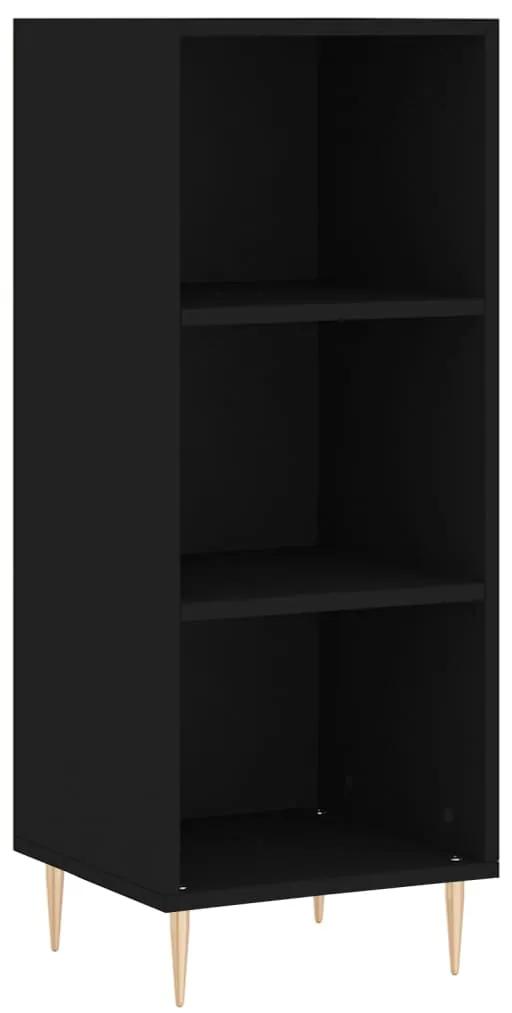 Credenza nera 34,5x32,5x90 cm in legno multistrato