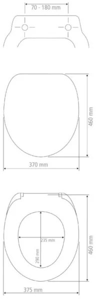 WENKO 24571100-WC sedile per WC VORNO NEO 46x37 cm bianco/argento