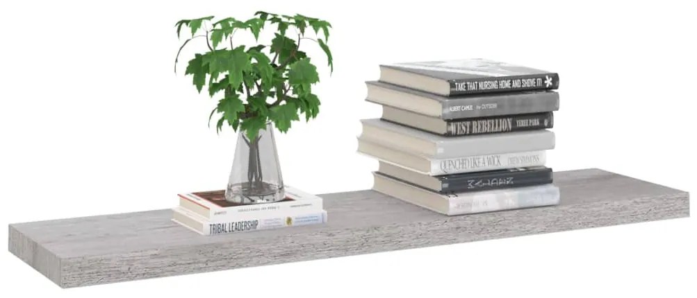 Scaffale a parete grigio cemento 90x23,5x3,8 cm in mdf