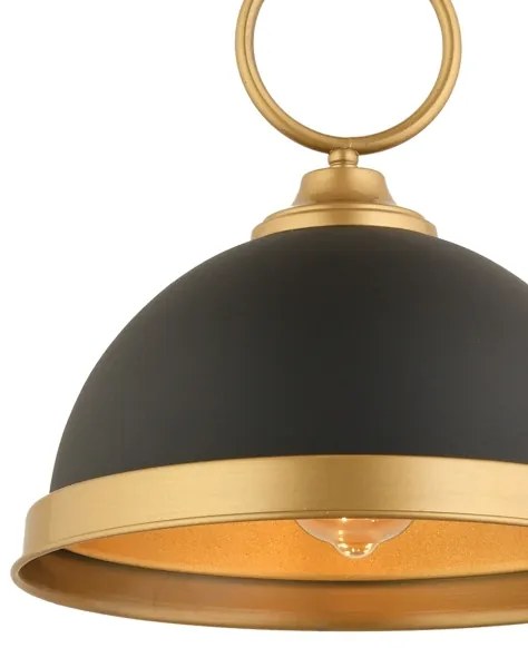 Lampadario a sospensione con cavo MONZA 1xE27/40W/230V diam. 30 cm nero/bronzo