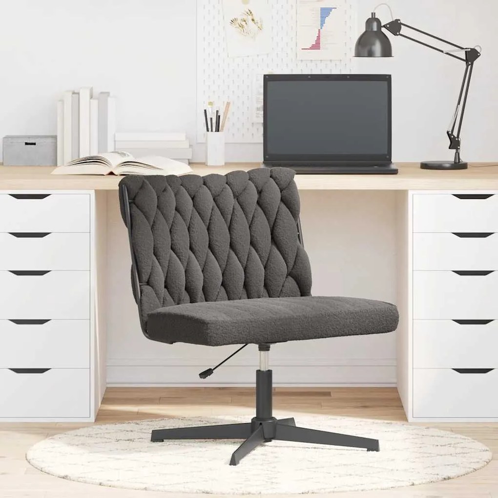 Sedia Da Ufficio Girevole Riccio Grigio Scuro Effetto Lana /