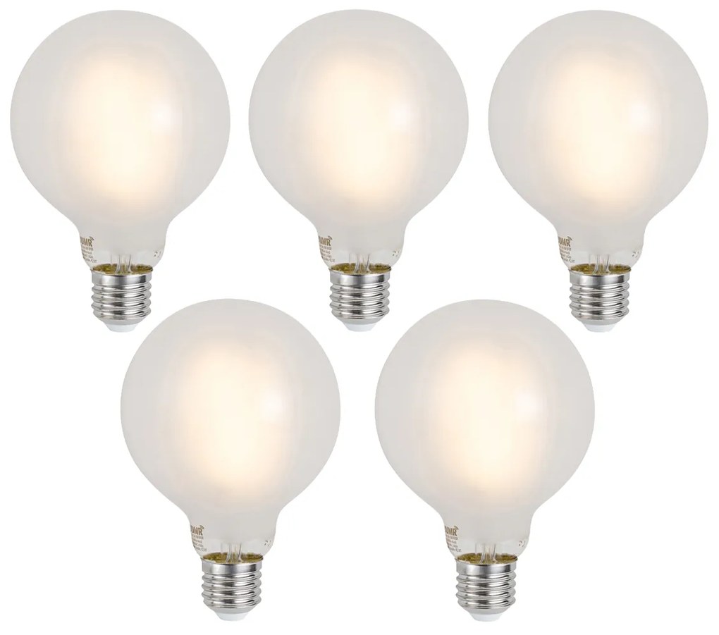 Set di 5 Lampadine LED Smart E27 dimmerabili G95 opaca 7W 806lm 2700-6500K