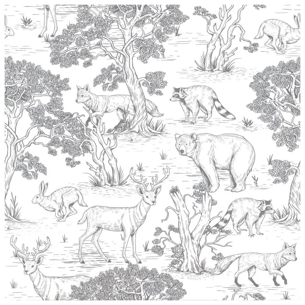 Carta da parati per bambini 100 cm x 280 cm Animals - Dekornik
