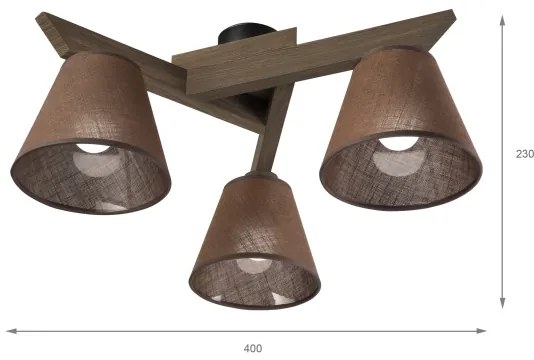 Brilagi - Lampadario LED ANTHONY 3xE14/40W/230V rovere noce/marrone