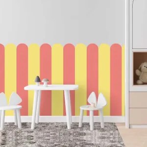 Carta da parati autoadesiva in tessuto Arco - Sunny Mustard (giallo caldo con un tocco di allegria) | Inspio