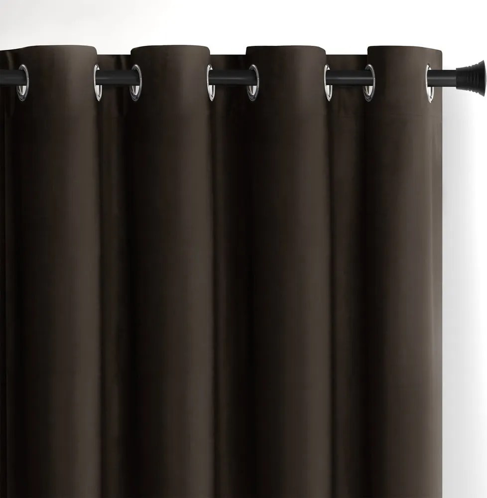 Tenda parzialmente oscurante marrone in velluto 140x270 cm Eyelets – Restilo