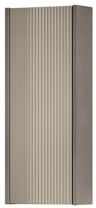 Pensile bagno Niwa laccato opaco grigio carbone con vetro sabbia, 1 anta apertura da sinistra P 17 x L 30 x H 78.5 cm
