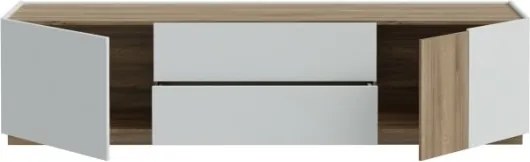 Mobile TV Da Terra 200 Cm 2 Ante 2 Cassetti Rovere Valencia E Secret Grey Lewis