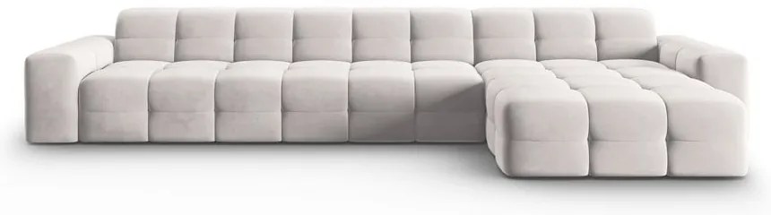 Divano angolare in velluto grigio chiaro (angolo destro) Kendal - Micadoni Home