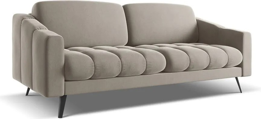Divano beige con rivestimento in velluto 202 cm Nalu – Makamii