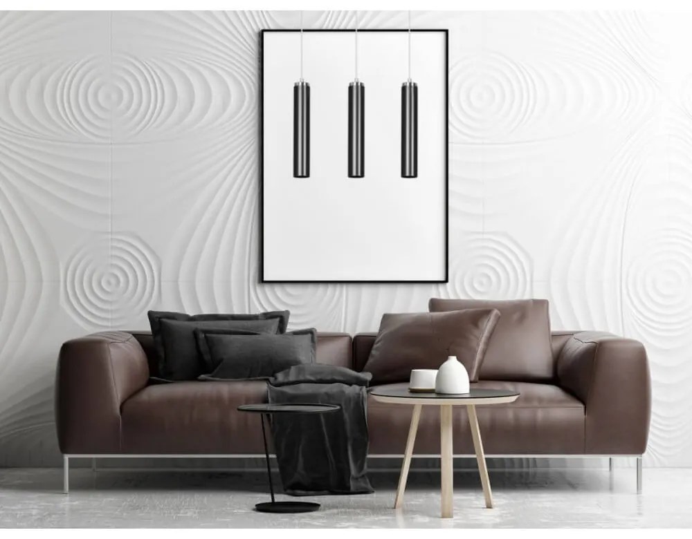Lampadario a Sospensione in Acciaio 3xGU10 LUNA 3 da interno Colore del corpo Nero