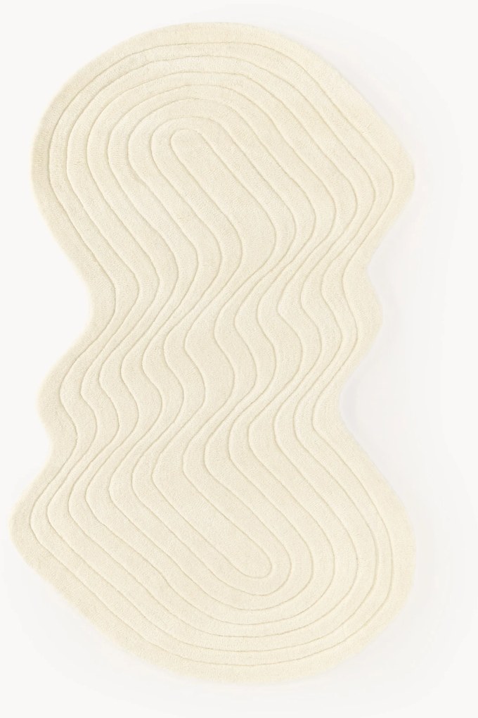 Tappeto in lana fatto a mano dalla forma organica Aliza