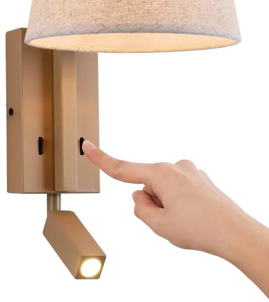 Brilagi - Applique a LED RAYA 1xE14/40W/230V + LED/3W lino/beige