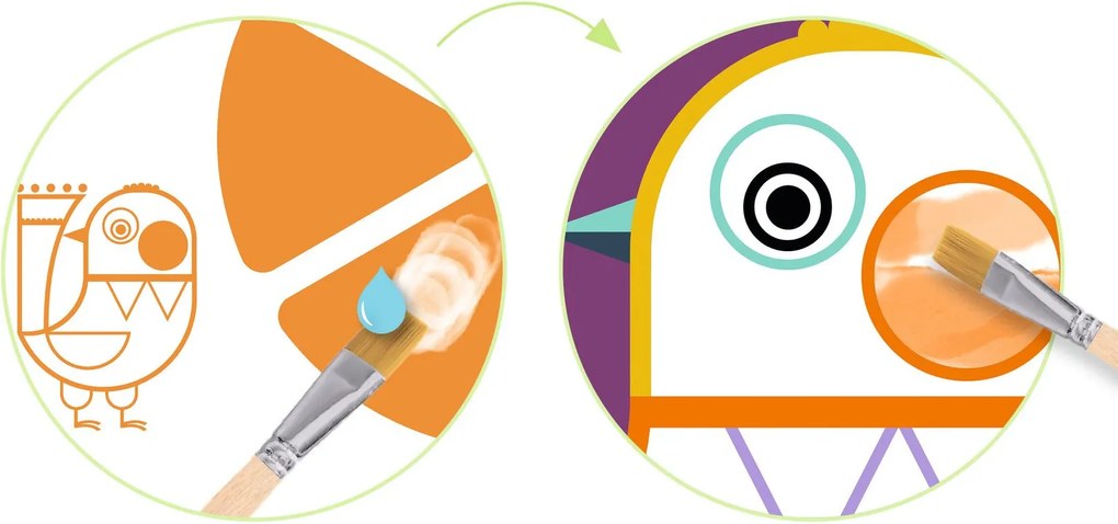 Pittura con tavolozza - animali colorati