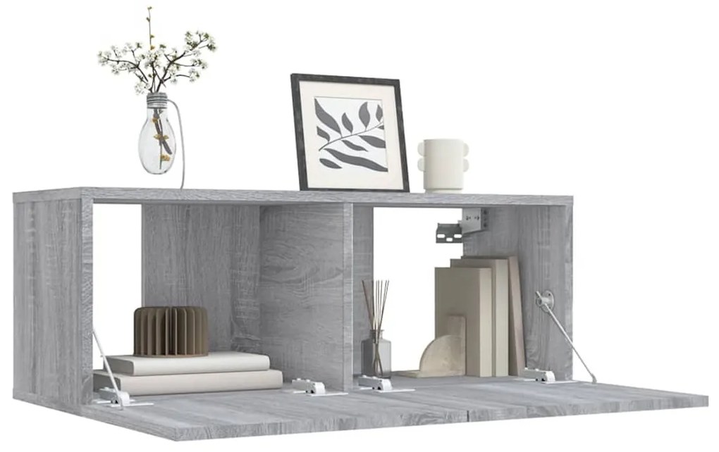 Mobile tv grigio sonoma 80x30x30 cm in legno multistrato