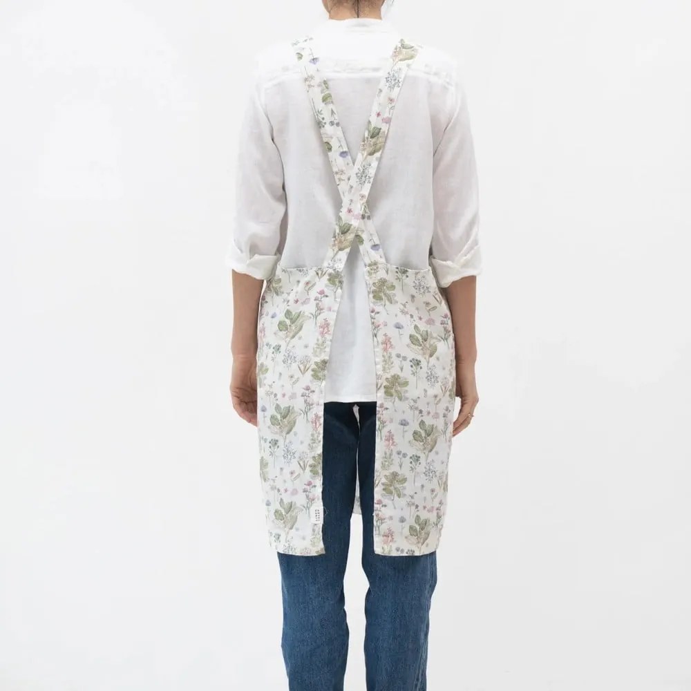 Grembiule in lino White Botany - Linen Tales