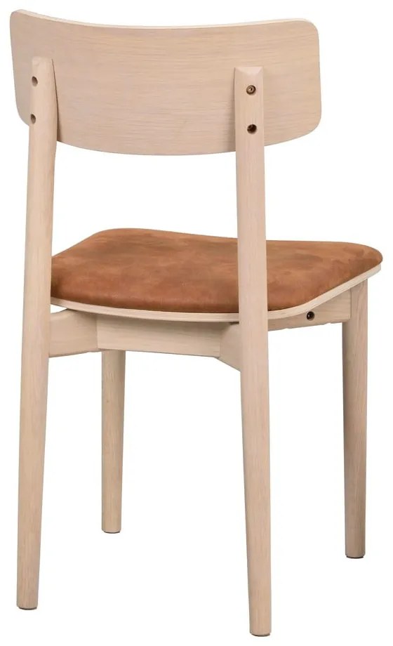 Sedie da pranzo in similpelle in colore marrone cognac-naturale in set di 2 pezzi Wolcott - Rowico