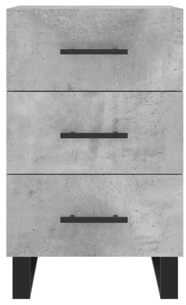 Comodino grigio cemento 40x40x66 cm in legno multistrato