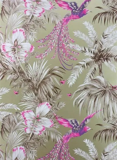 Tapete Bird of Paradise von Osborne & Little - Fuchsia/ Purp