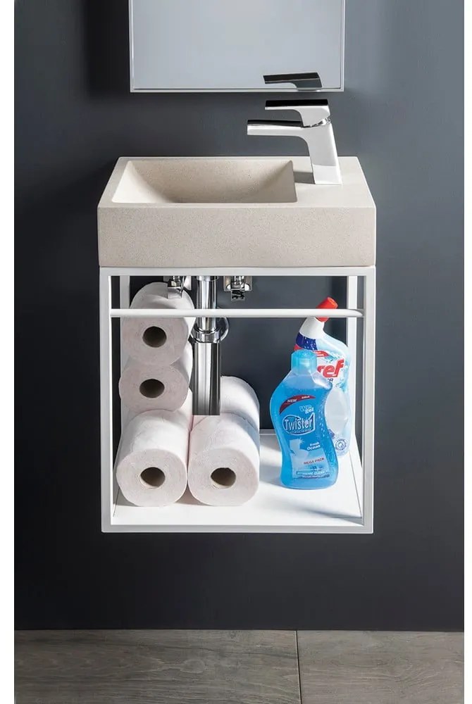 Lavabo in grigio chiaro in calcestruzzo 40x22 cm Crest – Sapho