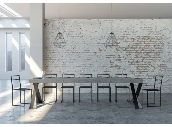 Consolle allungabile 90x40 cm DIAGO PREMIUM Cemento fino a 300 cm