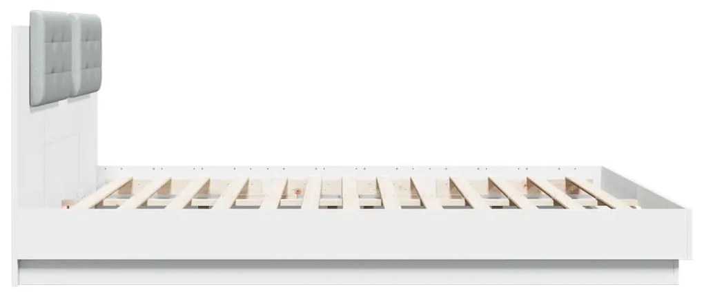 Giroletto con testiera bianco 160x200 cm in legno multistrato