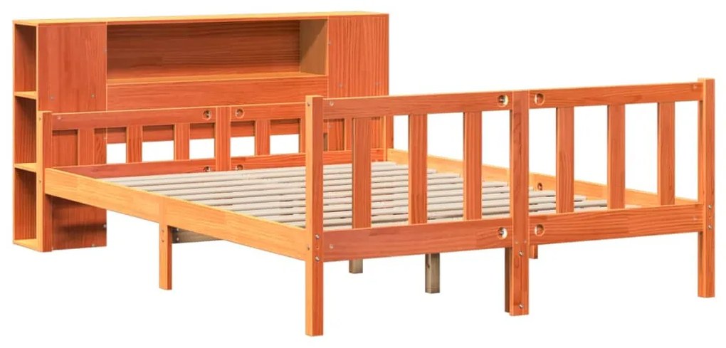 Letto libreria senza materasso marrone cera 160x200 cm legno