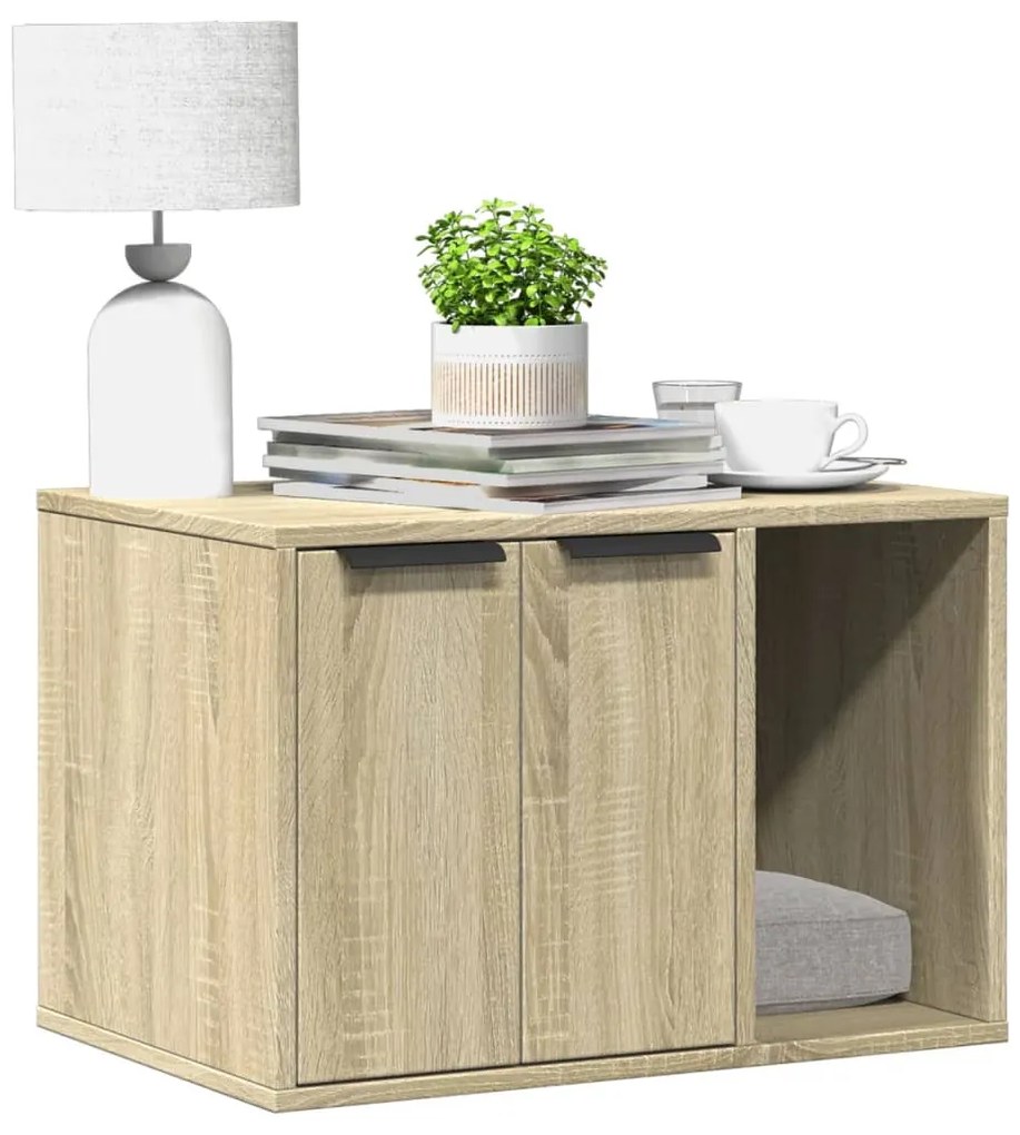 Recinto Lettiera Gatti Rovere Sonoma 60x40x40 Cm İn Truciolato /