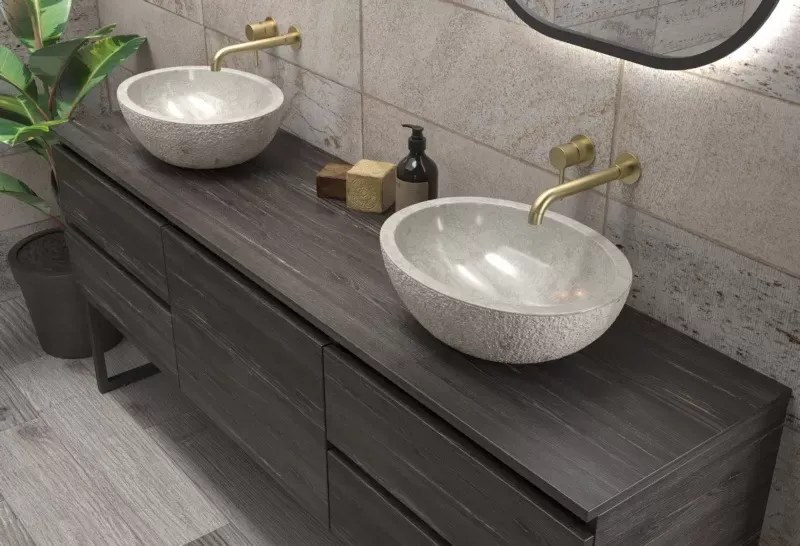 Mobile bagno a terra 180 cm con 5 cassetti SP-180P5 - KAMALU
